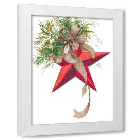Christmas Star White Modern Wood Framed Art Print by Pinto, Patricia