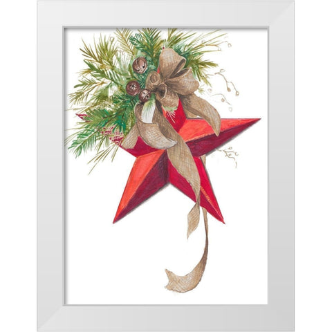 Christmas Star White Modern Wood Framed Art Print by Pinto, Patricia