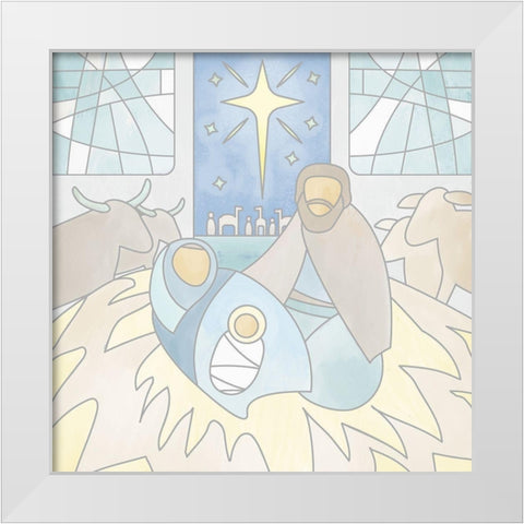 Nativity White Modern Wood Framed Art Print by Meneely, Dan
