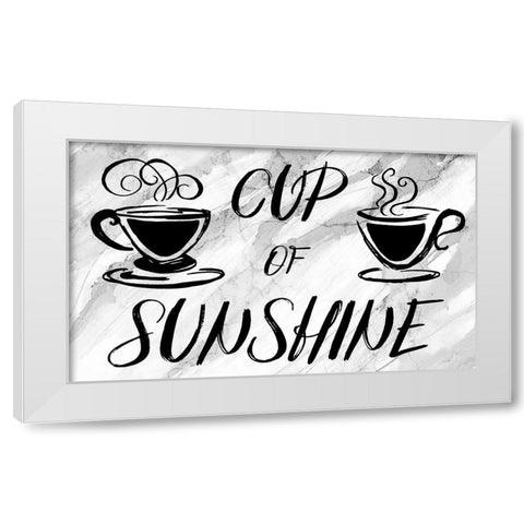 Cup Of Sunshine White Modern Wood Framed Art Print by Medley, Elizabeth