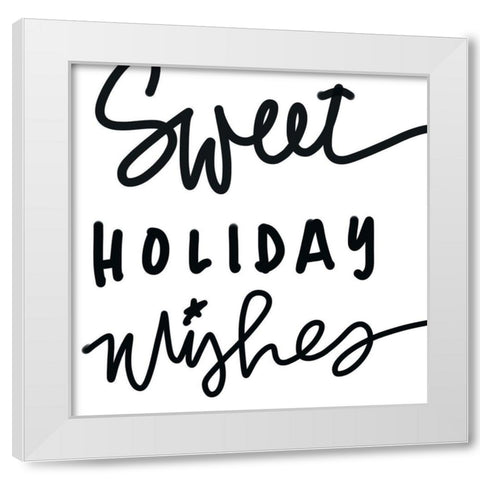 Sweet Holiday Wishes White Modern Wood Framed Art Print by SD Graphics Studio