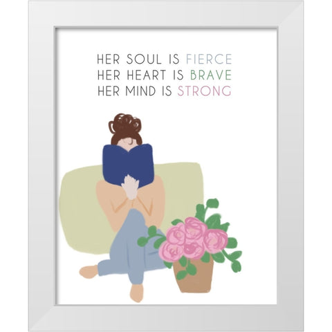 HER White Modern Wood Framed Art Print by Quach, Anna