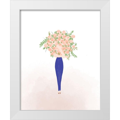 Flower Gal White Modern Wood Framed Art Print by Quach, Anna