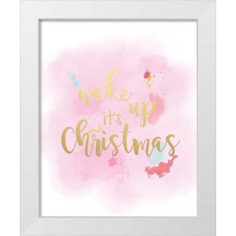 Wake Up Its Christmas White Modern Wood Framed Art Print by Quach, Anna