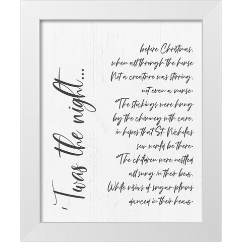 Twas The Night Before Christmas White Modern Wood Framed Art Print by Quach, Anna