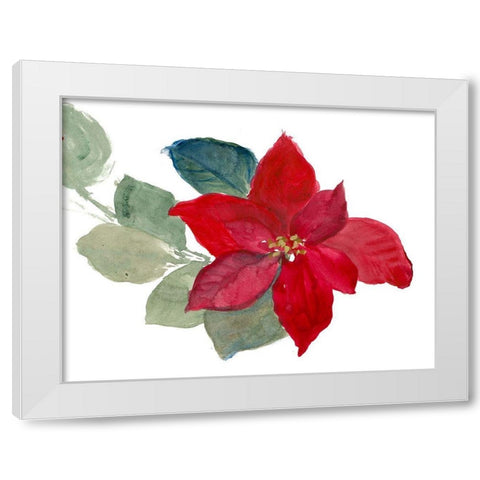 Bright Poinsettia II White Modern Wood Framed Art Print by Loreth, Lanie