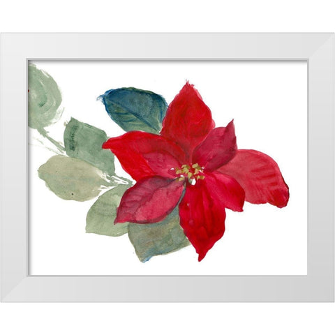 Bright Poinsettia II White Modern Wood Framed Art Print by Loreth, Lanie