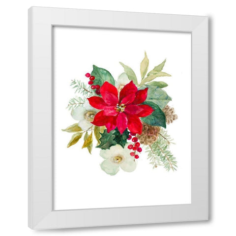 Blooming Poinsettia II White Modern Wood Framed Art Print by Loreth, Lanie