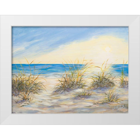 Coastal Sunrise White Modern Wood Framed Art Print by DeRice, Julie