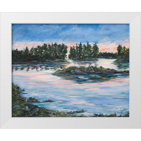 Cypress Lake White Modern Wood Framed Art Print by DeRice, Julie