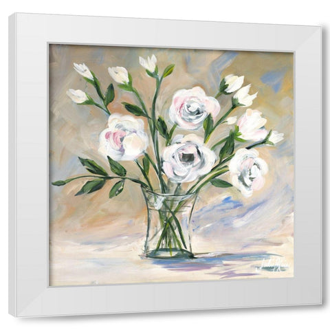 Soft Bouquet White Modern Wood Framed Art Print by DeRice, Julie