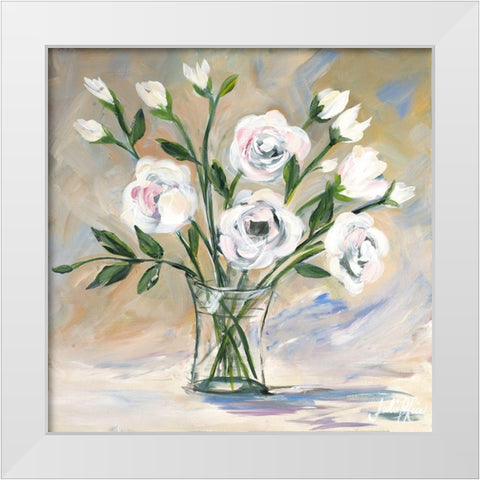 Soft Bouquet White Modern Wood Framed Art Print by DeRice, Julie
