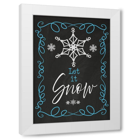 Let It Snow White Modern Wood Framed Art Print by Metz, Andi