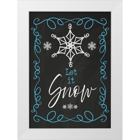 Let It Snow White Modern Wood Framed Art Print by Metz, Andi