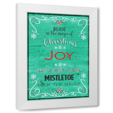 Christmas Joy White Modern Wood Framed Art Print by Metz, Andi