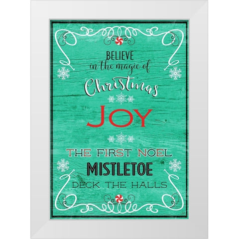 Christmas Joy White Modern Wood Framed Art Print by Metz, Andi