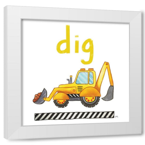 Dig White Modern Wood Framed Art Print by Medley, Elizabeth