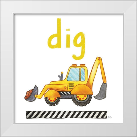 Dig White Modern Wood Framed Art Print by Medley, Elizabeth