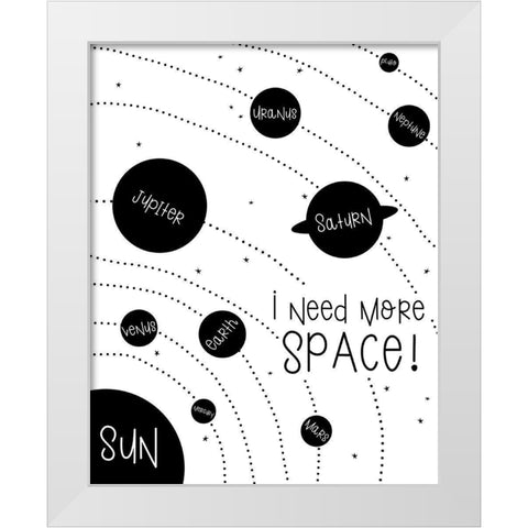 I Need More Space White Modern Wood Framed Art Print by Quach, Anna