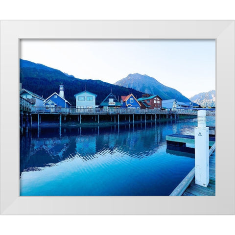 Alaskan Fish Town White Modern Wood Framed Art Print by Wilson, Kali