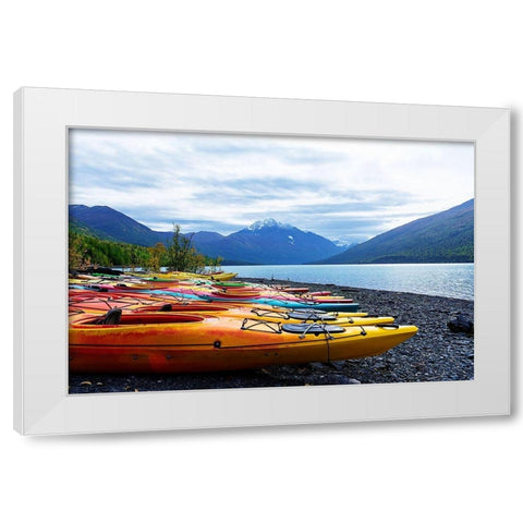 Mountain Lake Adventure White Modern Wood Framed Art Print by Wilson, Kali