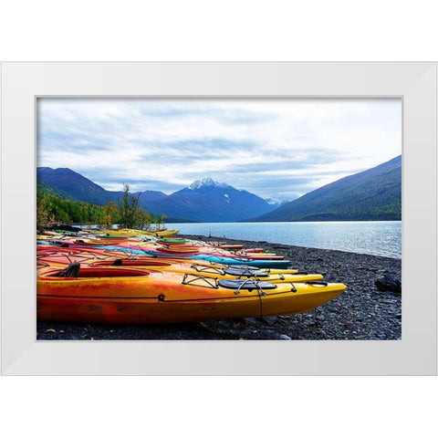 Mountain Lake Adventure White Modern Wood Framed Art Print by Wilson, Kali