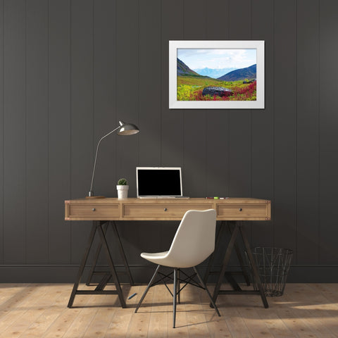 The Valley White Modern Wood Framed Art Print by Wilson, Kali