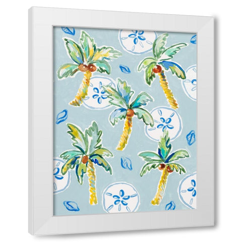 Palm Trees and Sand Dollars White Modern Wood Framed Art Print by Loreth, Lanie