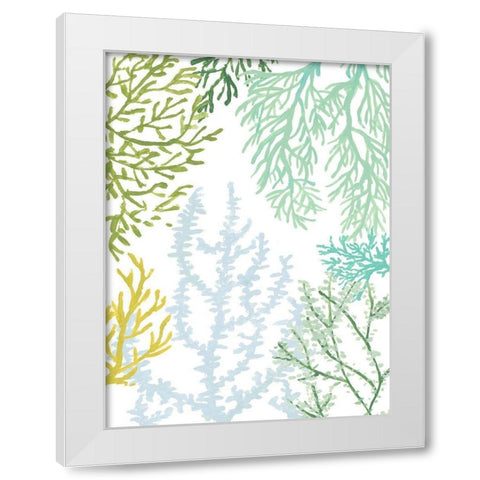 Budding Vertical Coral II White Modern Wood Framed Art Print by Loreth, Lanie