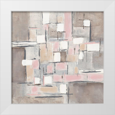 Blush Levels I White Modern Wood Framed Art Print by Pattinian, Merri