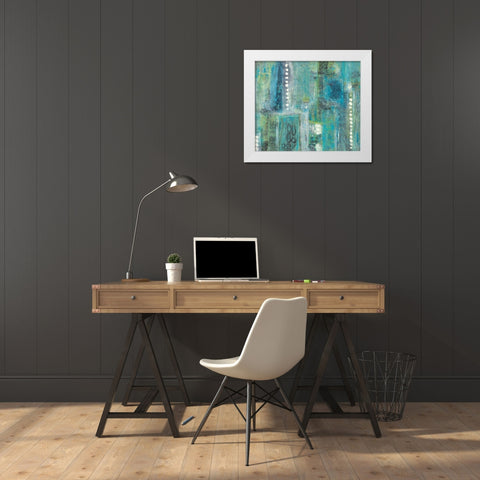 Conceptual Greens White Modern Wood Framed Art Print by Pattinian, Merri