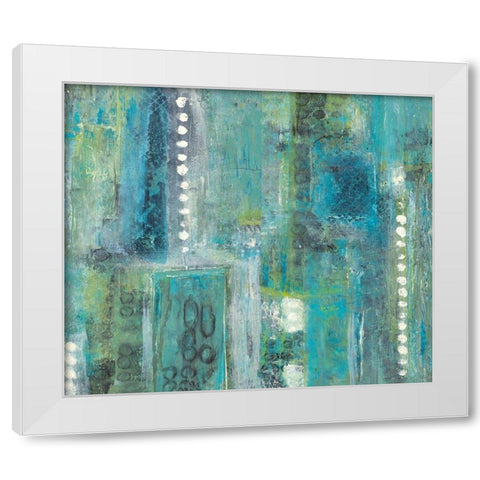 Conceptual Greens White Modern Wood Framed Art Print by Pattinian, Merri