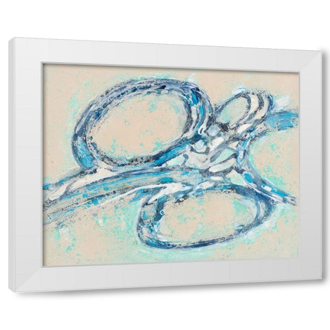 Blue Swirl I White Modern Wood Framed Art Print by Pattinian, Merri