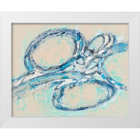Blue Swirl I White Modern Wood Framed Art Print by Pattinian, Merri