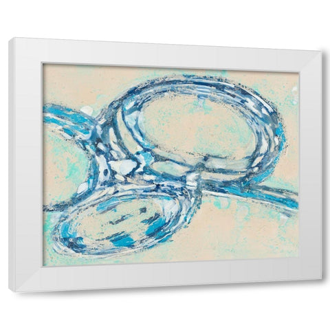Blue Swirl II White Modern Wood Framed Art Print by Pattinian, Merri