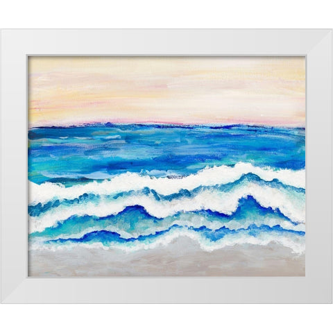 Rolling Waves I White Modern Wood Framed Art Print by Pattinian, Merri