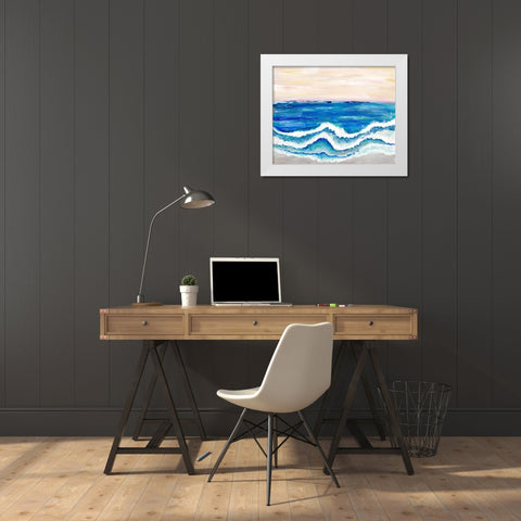 Rolling Waves II White Modern Wood Framed Art Print by Pattinian, Merri