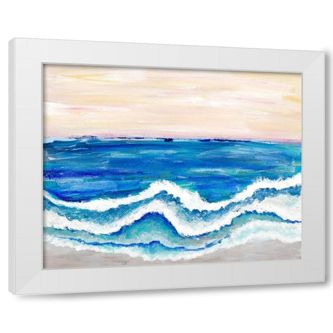 Rolling Waves II White Modern Wood Framed Art Print by Pattinian, Merri