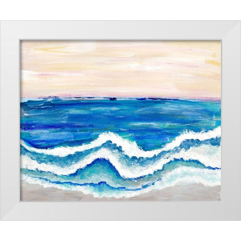 Rolling Waves II White Modern Wood Framed Art Print by Pattinian, Merri