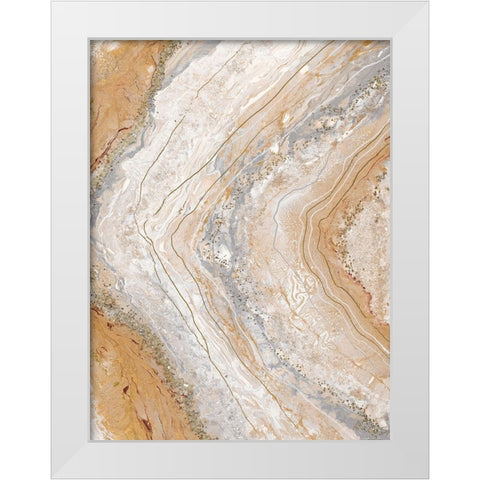 Cool Earth Marble Abstract White Modern Wood Framed Art Print by Hakimipour, Tiffany