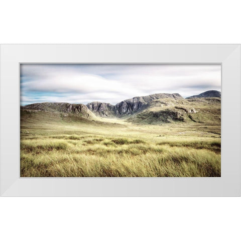 Irish Countryside White Modern Wood Framed Art Print by Amos, Andy