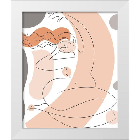 Elegant Line Drawing I White Modern Wood Framed Art Print by Mosher, Deidre