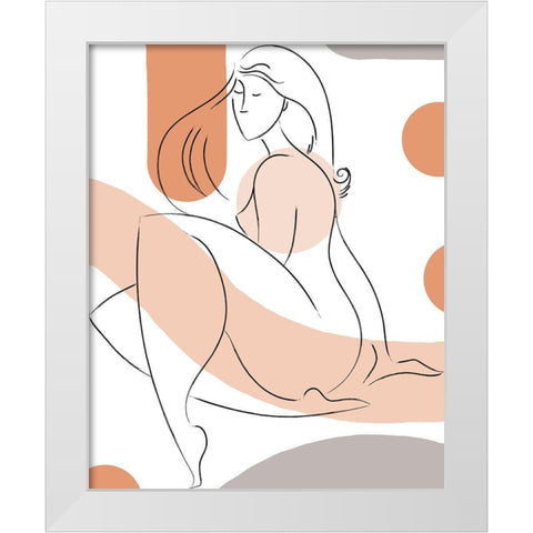 Elegant Line Drawing II White Modern Wood Framed Art Print by Mosher, Deidre