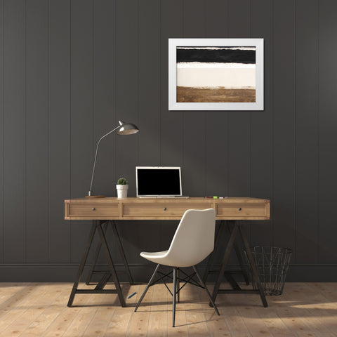 Mid Town Living Abstract White Modern Wood Framed Art Print by Meneely, Dan