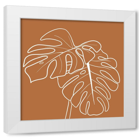 Terracotta Palms Square White Modern Wood Framed Art Print by Torres, Melanie