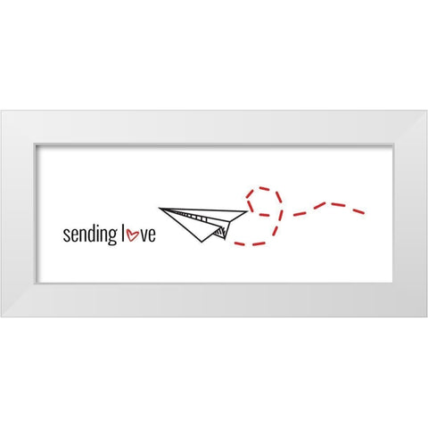 Sending Love White Modern Wood Framed Art Print by Torres, Melanie