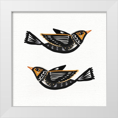 Migration White Modern Wood Framed Art Print by Del Sol, Ani