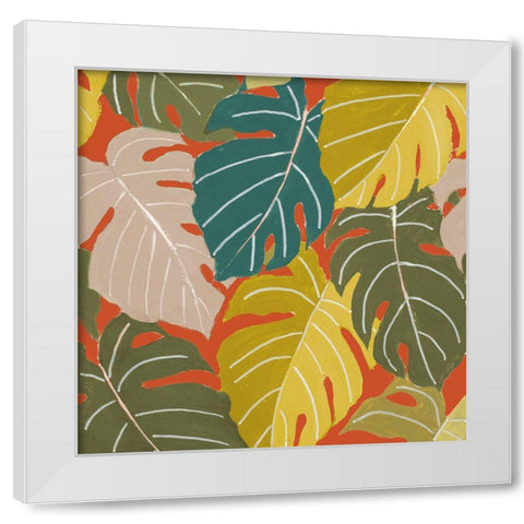 Back To Nature On Orange White Modern Wood Framed Art Print by Pinto, Patricia
