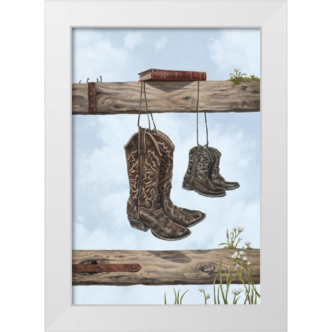 Family Boots White Modern Wood Framed Art Print by Sheppard, Lucca