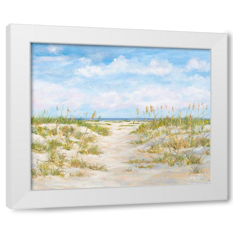 Summer Sand Dunes and Beachgrass White Modern Wood Framed Art Print by DeRice, Julie